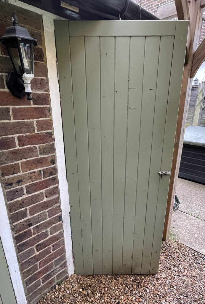 Edwardian outhouse doors - before